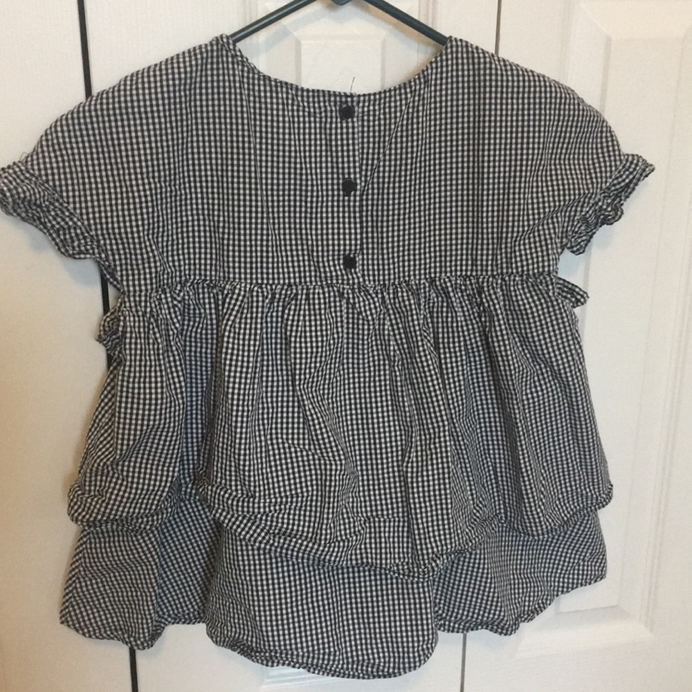 Zara Plaid Baby Doll Top